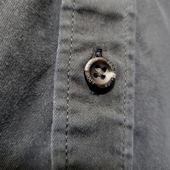 Eddie Bauer | Classic Fit Navy Blue Button Up Short Sleeve Shirt - Picture 6 of 8